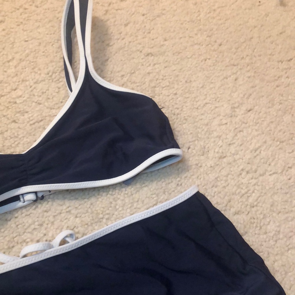 Aerie Dark Blue Bikini with White Accents